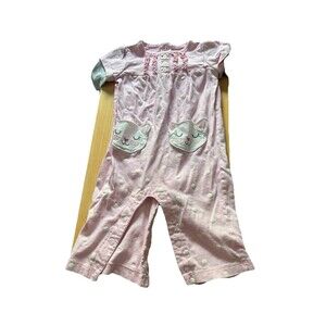 Carters 9 Month Girl one piece with  Cat Pockets With Long Sleeves